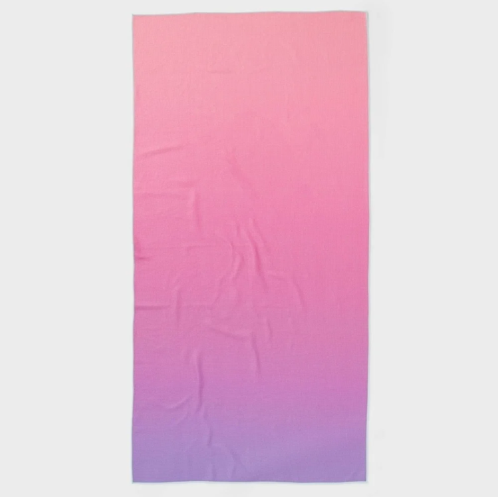 Purple Pink Ombre Sand Resistant Beach Towel - Picture 2 of 4